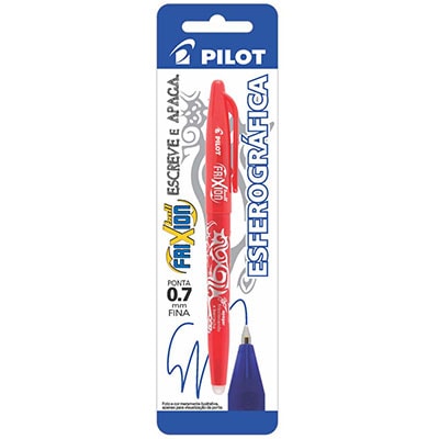 Caneta Apagável em Gel, Esferográfica, Ponta 0,7mm, Vermelho, Frixion - Pilot - BT 1 UN