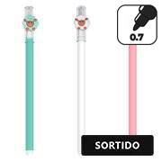 Caneta Apagável em Gel, Esferográfica, Ponta 0,5mm, Azul, Ovelha - Cores Sortidas - Oval - BT 1 UN