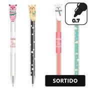 Caneta Apagável em Gel, Esferográfica, Ponta 0,5mm, Azul, Lhama - Cores Sortidas - Oval - BT 1 UN