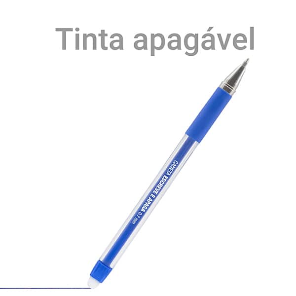 Caneta esferográfica gel 0,7mm, escreve e apaga, Azul, Oval - 1 UN Caneta esferográfica gel 0,7mm, escreve e apaga, Azul, Oval - 1 UN