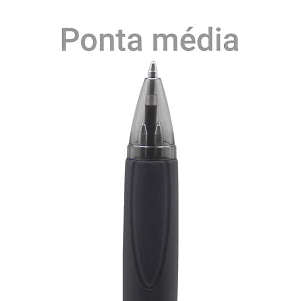 Caneta esferográfica retrátil, 4 cores, ponta de 0,7mm, Fumê, AA99-3K, Spiral - BT 1 UN