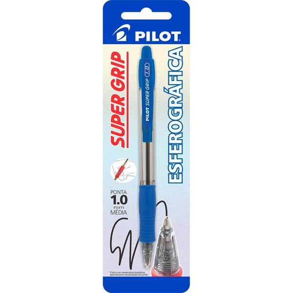 Caneta esferográfica ponta de aço bpgp 10R grip 1.0 azul Pilot BT 1 UN