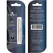Carga para caneta esf. D1 azul/preta CA16005N Crown BT 1 UN Carga para caneta esf. D1 azul/preta CA16005N Crown BT 1 UN