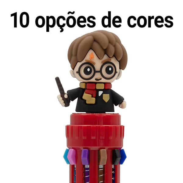 Caneta esferográfica retrátil, ponta de 0,7mm, 10 cores, Harry Potter, Spiral - 1 UN