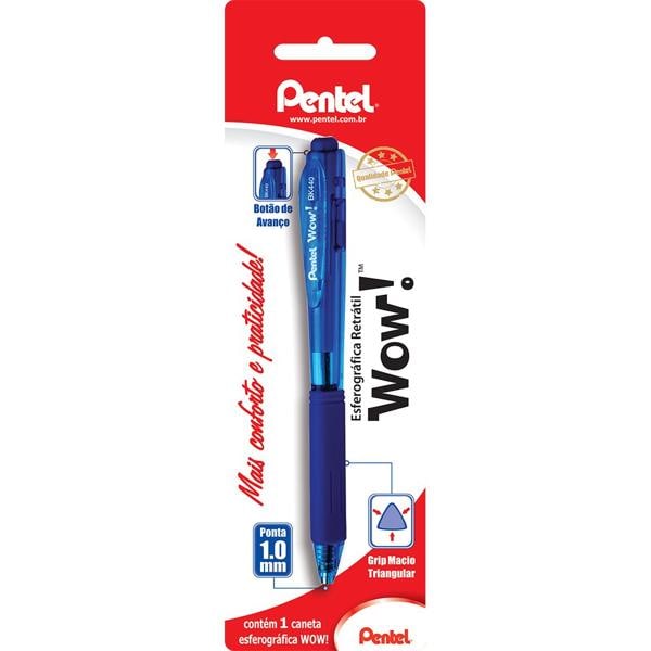 Caneta Esferográfica 1,0mm Azul, SM-BK440-C6 - Pentel BT 1 UN