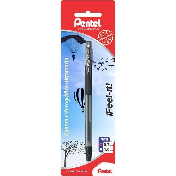 Caneta Esferográfica 0.7mm Preta, SM-BX487-A6 - Pentel BT 1 UN