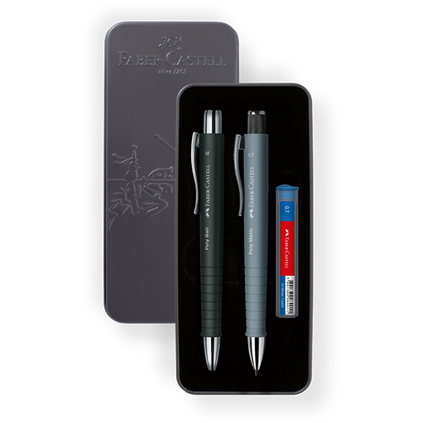 Caneta esferográfica Poly Ball 1,0mm + Lapiseira 0,7mm + Mina 0,7mm, ES/ESLPPOLY, Faber-Castell - KT 1 UN Caneta esferográfica Poly Ball 1,0mm + Lapiseira 0,7mm + Mina 0,7mm, ES/ESLPPOLY, Faber-Castell - KT 1 UN