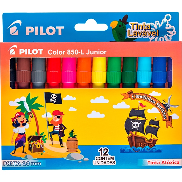 Caneta hidrográfica 12 cores 850-L junior Pilot BT 1 UN