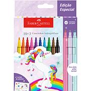 Caneta hidrografica 10 cores + 3 Unicórnio, Faber-Castell - ET 13 UN Caneta hidrografica 10 cores + 3 Unicórnio, Faber-Castell - ET 13 UN