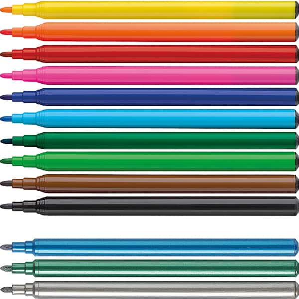Caneta hidrografica 10 cores + 3 Unicórnio, Faber-Castell - ET 13 UN