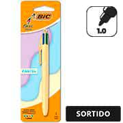 Caneta Esferográfica Retrátil BIC, 4 Cores, Original, Corpo em tom pastel, Ponta Fina de 1.0mm, 517661 - BT 1 UN