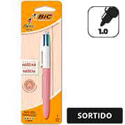 Caneta Esferográfica Retrátil BIC, 4 Cores, Original, Wood Style, Ponta Fina de 1.0mm, 517662 - BT 1 UN Caneta Esferográfica Retrátil BIC, 4 Cores, Original, Wood Style, Ponta Fina de 1.0mm, 517662 - BT 1 UN