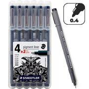 Caneta hidrográfica Pigment Liner +2 grátis 308SB6P Staedtler BT 6 UN