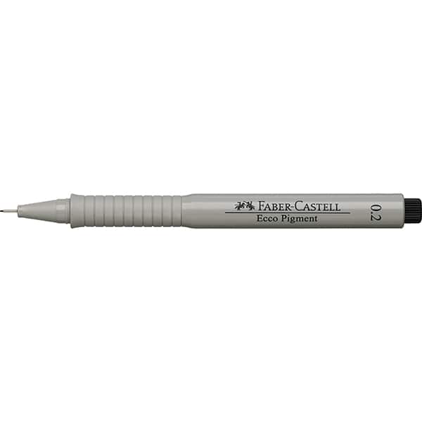 Caneta técnica 0,2mm nanquim, Preta, Faber-castell - 1 UN