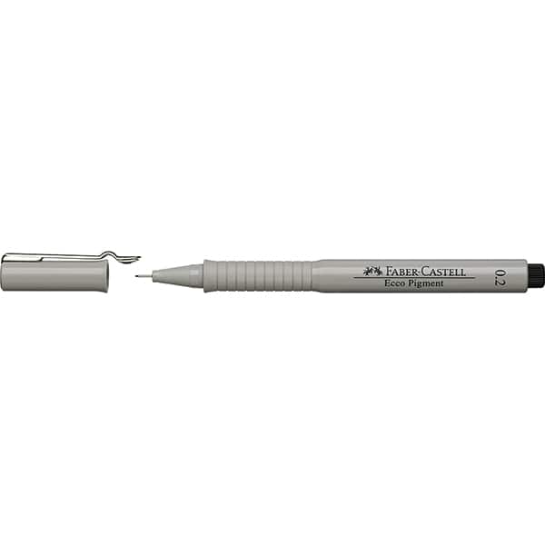 Caneta técnica 0,2mm nanquim, Preta, Faber-castell - 1 UN