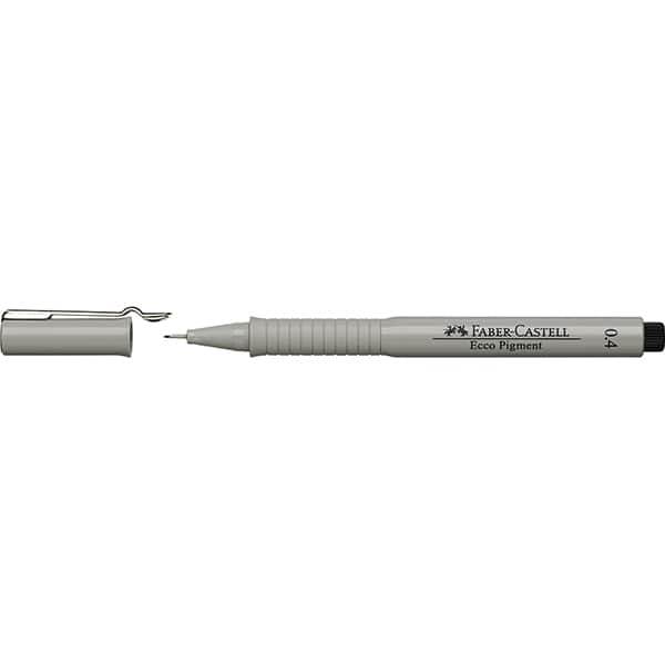 Caneta técnica 0,4mm nanquim, Preta, Faber-castell - 1 UN