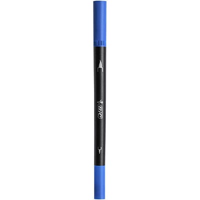 Caneta Hidrográfica BIC Intensity Brush Pen Dual Tip, Azul, Ponta Pincel, Ponta Dupla, Ideal para Lettering, 971021- 1 UN