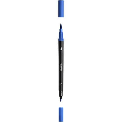 Caneta Hidrográfica BIC Intensity Brush Pen Dual Tip, Azul, Ponta Pincel, Ponta Dupla, Ideal para Lettering, 971021- 1 UN