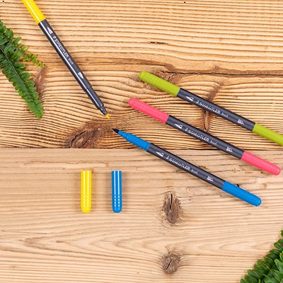 Caneta pincel brush pen ponta dupla 18 cores 3001 TB18 Staedtler CX 1 UN