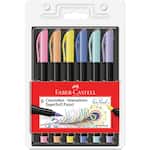 Canetinha SuperSoft Pastel 6 Cores com ponta pincel Faber-Castell - BT 6 UN