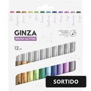Caneta Pincel Brush Pen Glitter Signos, Sortido, 17.283, Newpen - CX 12 UN Caneta Pincel Brush Pen Glitter Signos, Sortido, 17.283, Newpen - CX 12 UN