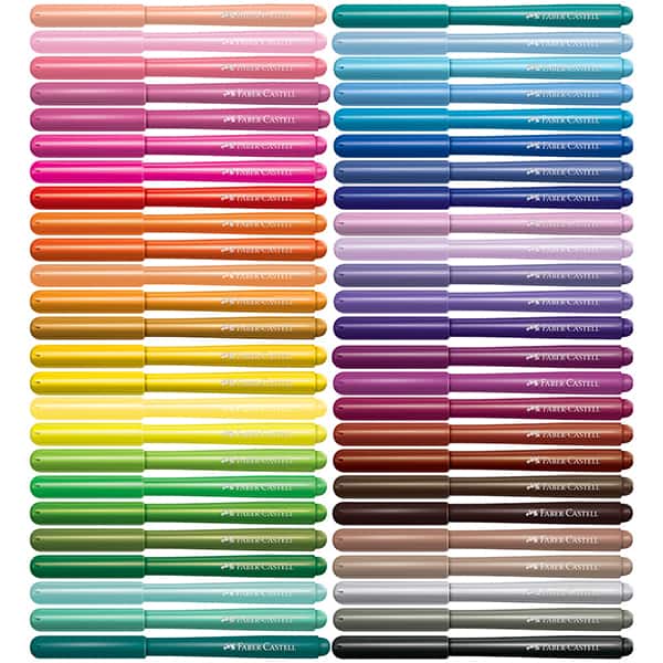 Canetas Hidrográficas para colorir, com 50 cores, Vai e vem, 15.0150VVZ, Faber-Castell - ET 1 UN