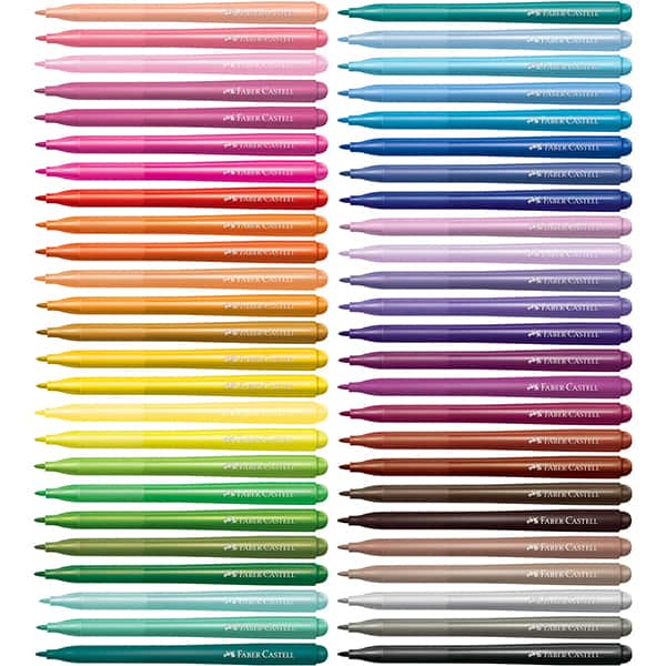 Canetas Hidrográficas para colorir, com 50 cores, Vai e vem, 15.0150VVZ, Faber-Castell - ET 1 UN