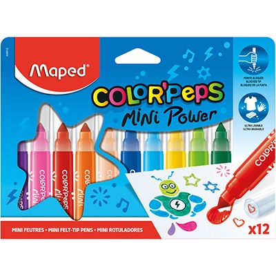 Caneta Hidrográfica Color Peps Mini Jumbo, 12 cores, 846612, Maped BT 1 UN