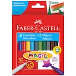Canetinha 10 cores + 2 mágicas Faber-Castell CX 1 UN