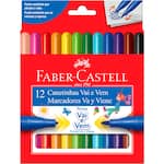 Canetinha Vai e Vem 12 cores Faber-Castell PT 1 UN