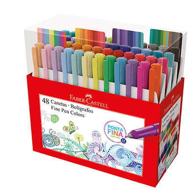 Caneta Hidrográfica Fine Pen 0.4mm 48 Cores Faber-Castell ET 1 UN Caneta Hidrográfica Fine Pen 0.4mm 48 Cores Faber-Castell ET 1 UN
