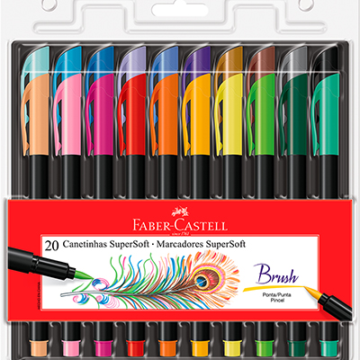 Canetinha SuperSoft 20 Cores Faber-Castell BT 20 UN Canetinha SuperSoft 20 Cores Faber-Castell BT 20 UN