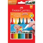 Canetinha Triangular Jumbo 6 Cores Faber-Castell CX 1 UN