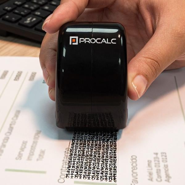 Carimbo de Privacidade e Segurança Esconde Texto tipo Roller Recarregável CS-1 - Procalc CX 1 UN