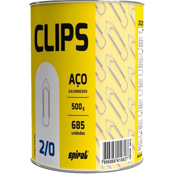 Clips nr.2/0 galvanizado (lata c/500g) Spiral PT 1 UN