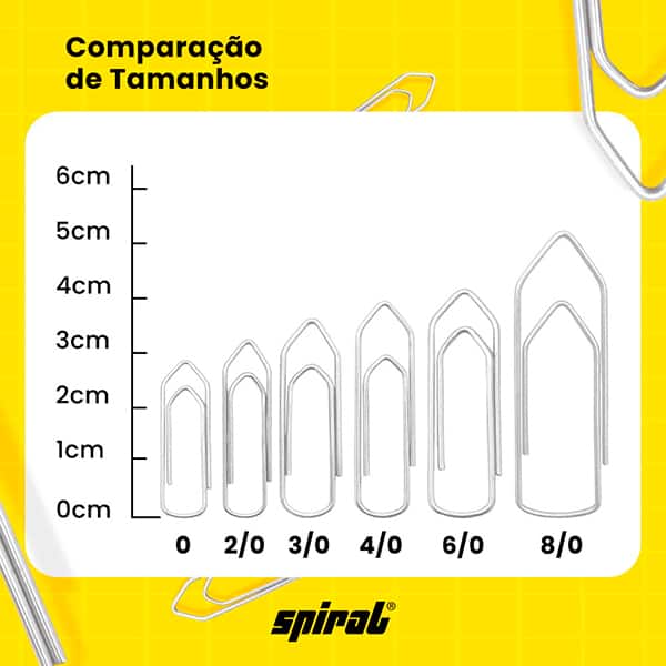 Clips número 8/0 galvanizado, Caixa com 25 unidades, Spiral - PT 1 UN Clips número 8/0 galvanizado, Caixa com 25 unidades, Spiral - PT 1 UN
