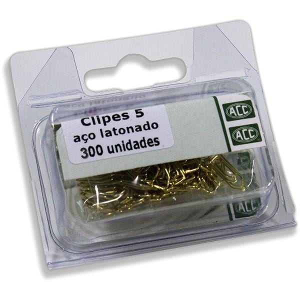 Clips nr.5 latonado (pt c/300un) dourado Acc PT 1 UN