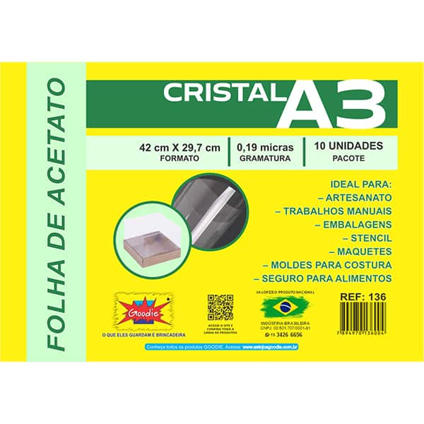 Acetato cristal A3 0,19 micras 136 Goodie PT 10 UN
