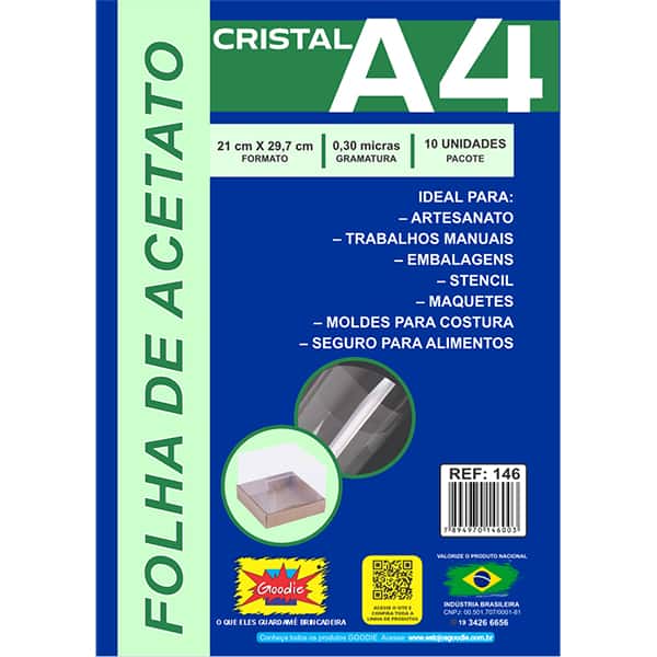 Acetato cristal A4 0,30 micras 146 Goodie PT 10 UN