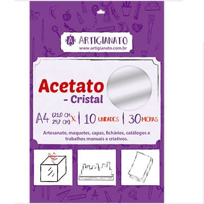 Acetato cristal A4 0,30 micras Artigianato PT 10 UN