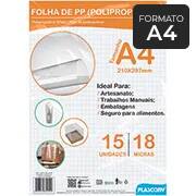 Folha polipropileno, A4, 0,18mm, PAL-01334, Plascony - PT 15 UN Folha polipropileno, A4, 0,18mm, PAL-01334, Plascony - PT 15 UN