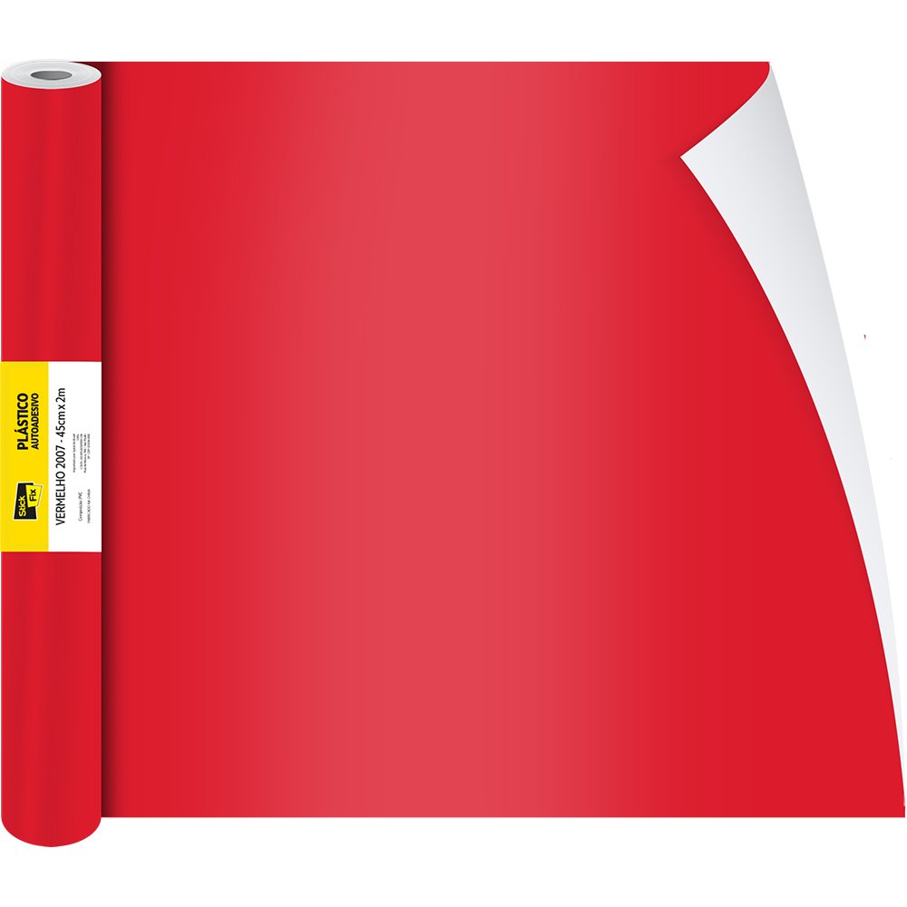 Plástico Adesivo 45cmx15M Xadrez Vermelho 1 Rolo, Gekkofix, 12823BR,  Multicor