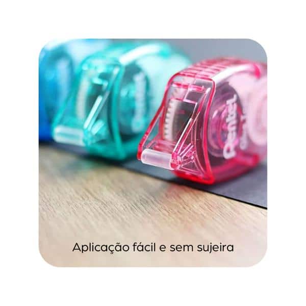 Cola em fita 6mm x 12m, Rosa, Pentel - BT 1 UN