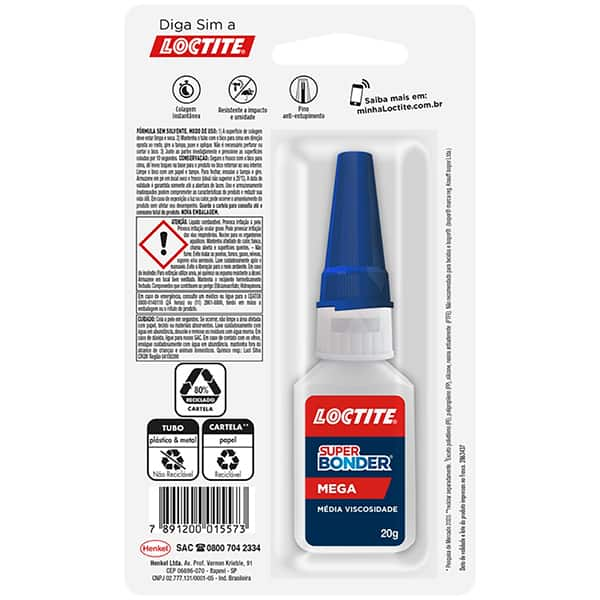 Cola Instantânea 20g Super Bonder Loctite 2308596 Henkel BT 1 UN