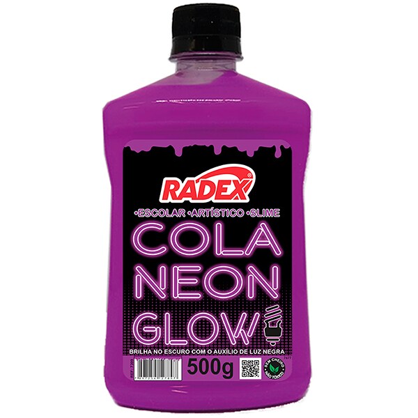 Cola para Slime 500g Glow neon roxo 7309 Radex CX 1 UN