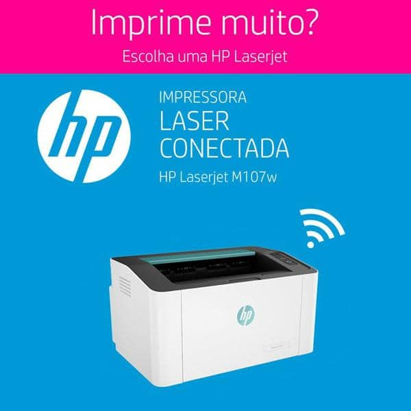 Impressora laser 107w 4ZB78A, Monocromática, Wi-fi, Conexão USB, 110v - HP CX 1 UN