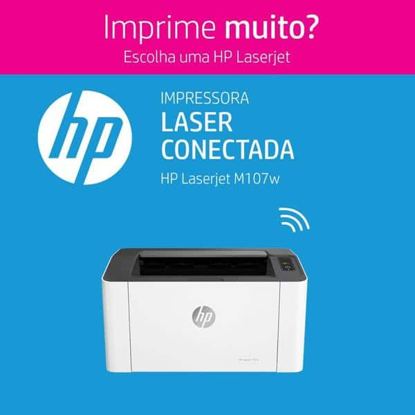 Impressora laser 107w 4ZB78A, Monocromática, Wi-fi, Conexão USB, 110v - HP CX 1 UN