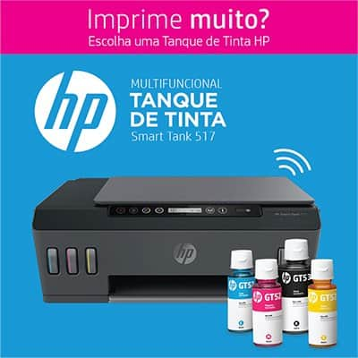 Impressora Multifuncional tanque de tinta Smart Tank 517 1TJ10A, Color, Wi-fi, Conexão USB, Bivolt - HP CX 1 UN