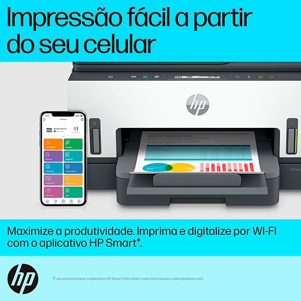 Impressora Multifuncional tanque de tinta Smart Tank 754, Colorida, Duplex, USB, Wi-fi, Ethernet, Bluetooth, Bivolt, 2H0A6A, HP - CX 1 UN