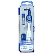 Compasso de metal com 3 peças, 11,5cm, raio de 300mm, Spiral - BT 1 UN